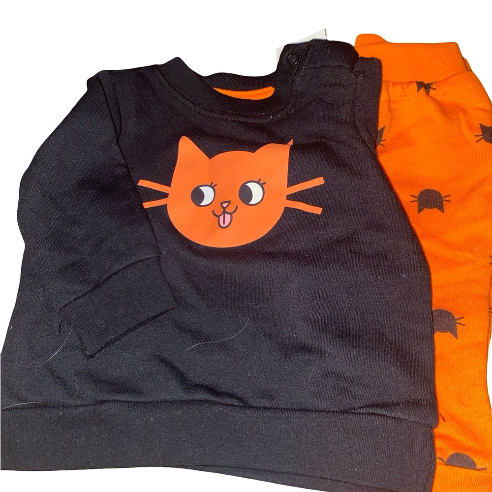 Cat & Jack Black and Orange Kids Matching Set